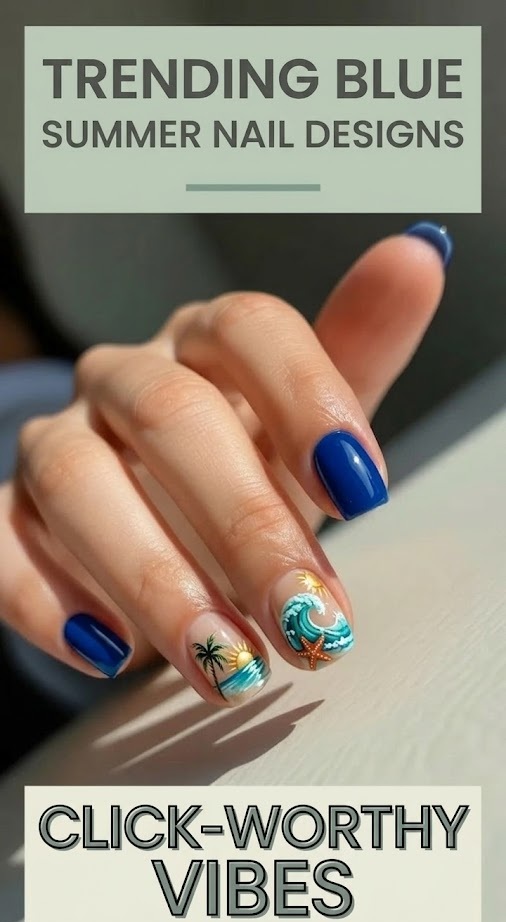 Blue Summer Nail Designs 2026