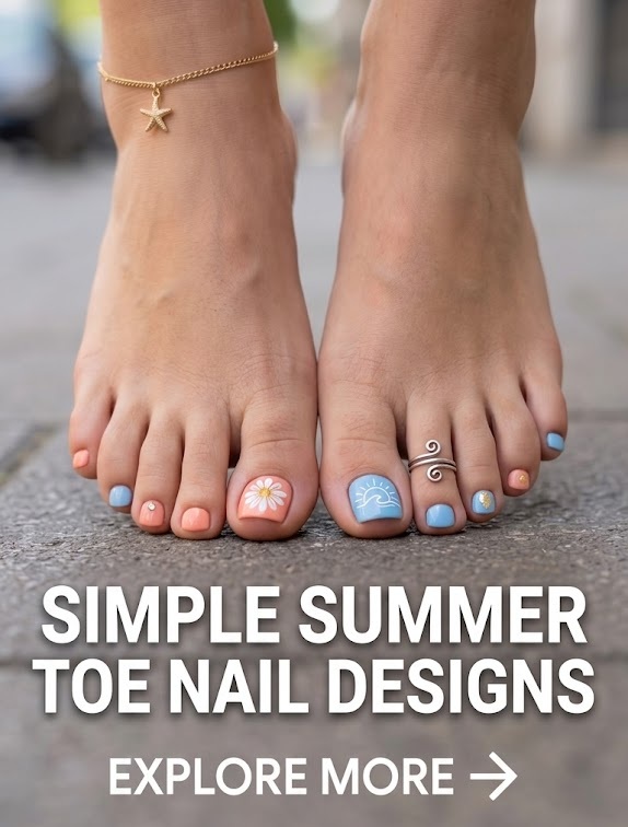 Simple Summer Toe Nail Designs