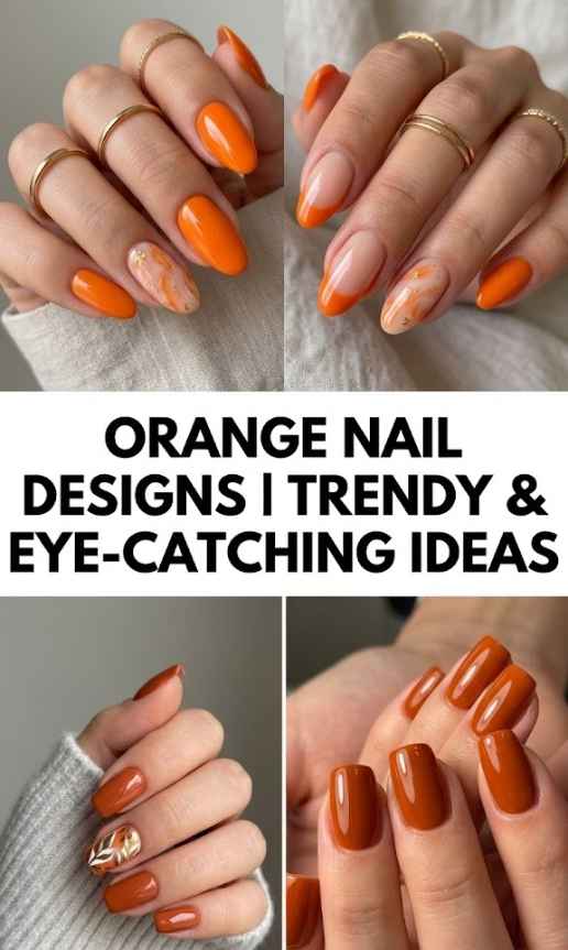 Orange Nail Designs Trendy & Eye Catching Ideas
