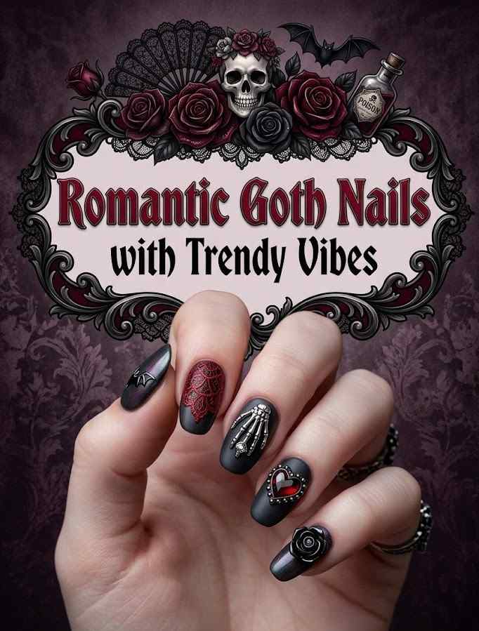 Romantic Goth Nails with Trendy Vibes