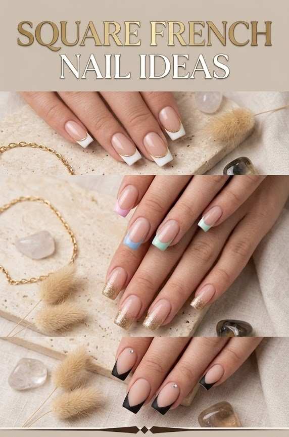 SquareFrenchNailIdeas