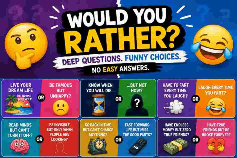 Good Would You Rather Questions that are Deep and Funny also