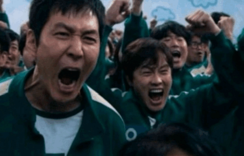squid game cheering meme