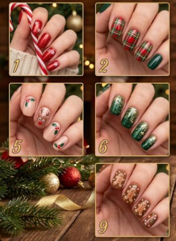 11 Short Christmas Nail Designs 11 Short Christmas Nail Designs